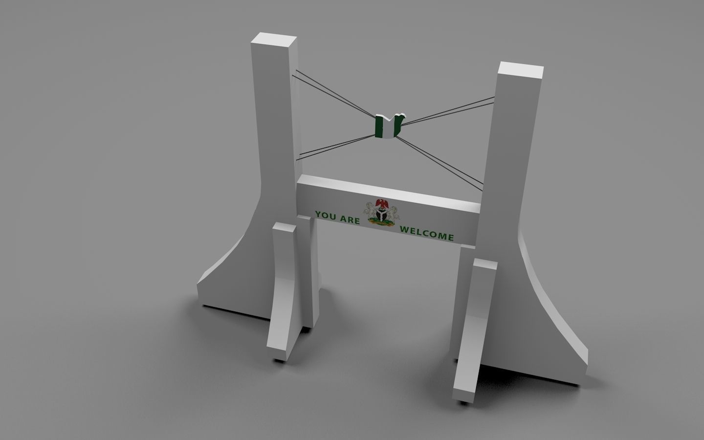 Capital gate low Low-poly 3D model_2