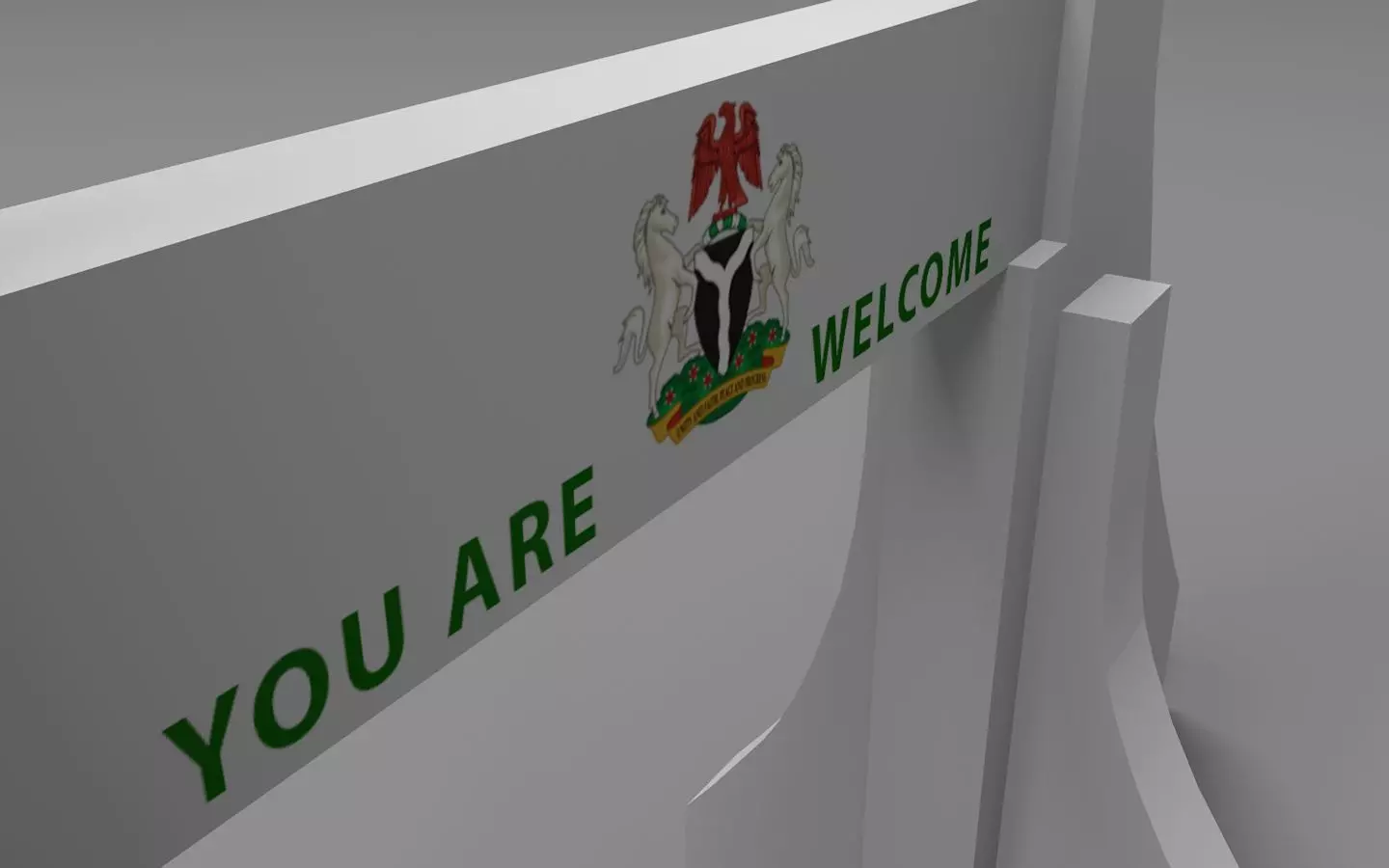 Capital gate low Low-poly 3D model_0