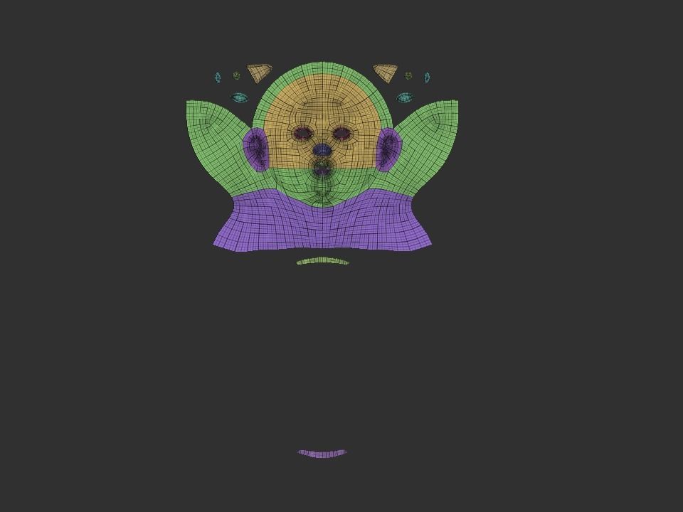 Female head base mesh Low-poly 3D model_13