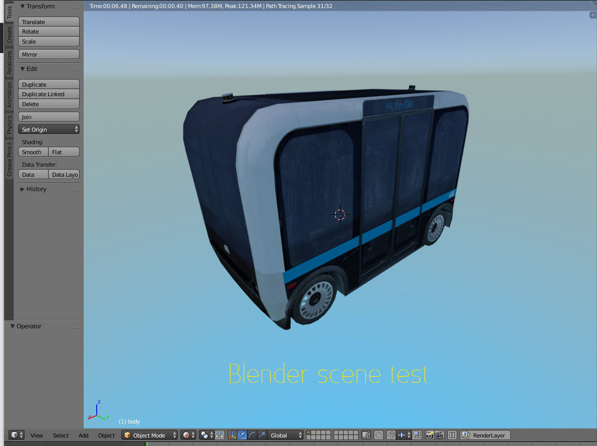 Driverless shuttle Olli low poly model Low-poly 3D model_11