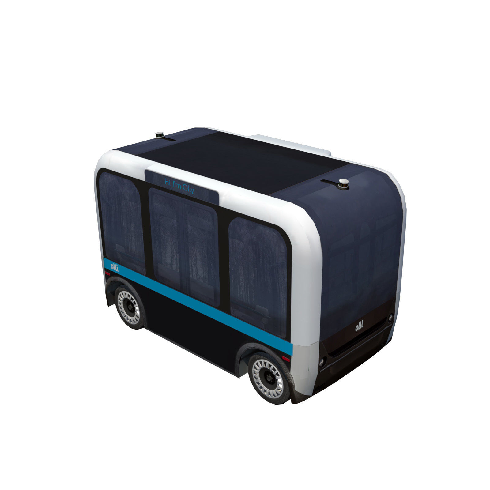 Driverless shuttle Olli low poly model Low-poly 3D model_5