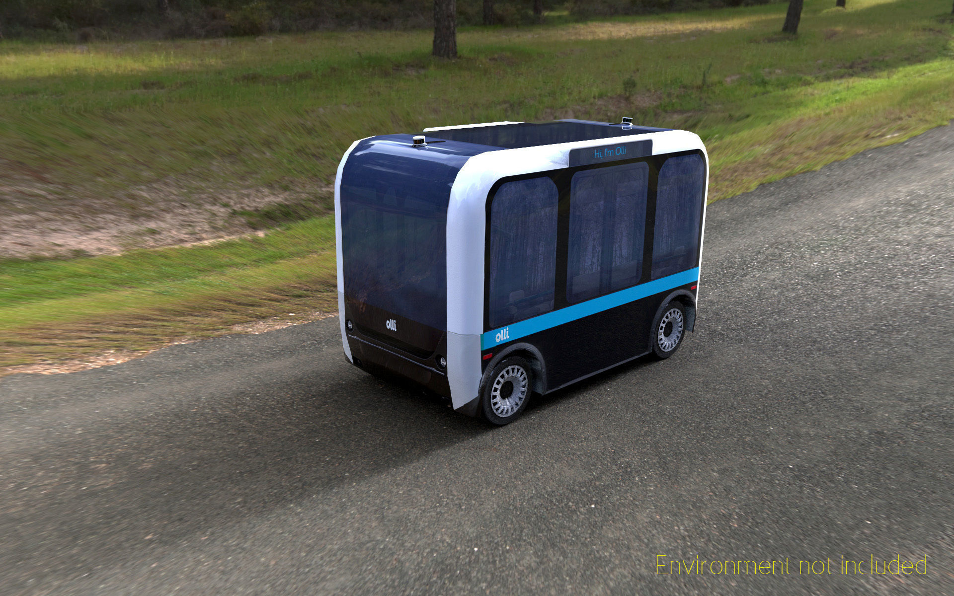 Driverless shuttle Olli low poly model Low-poly 3D model_2