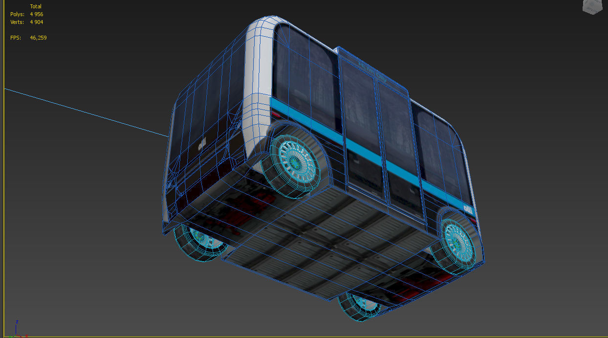 Driverless shuttle Olli low poly model Low-poly 3D model_8