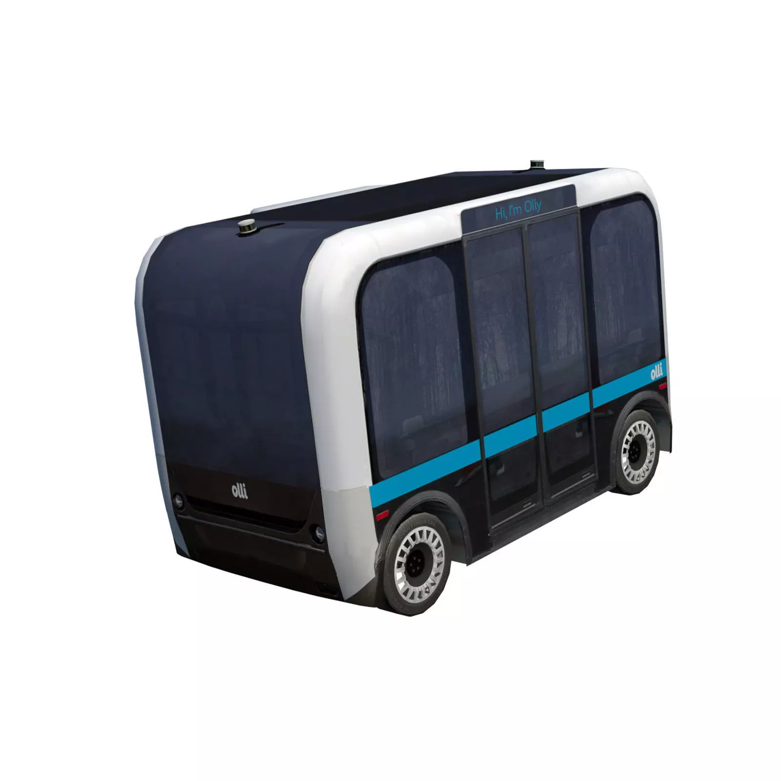 Driverless shuttle Olli low poly model Low-poly 3D model_0