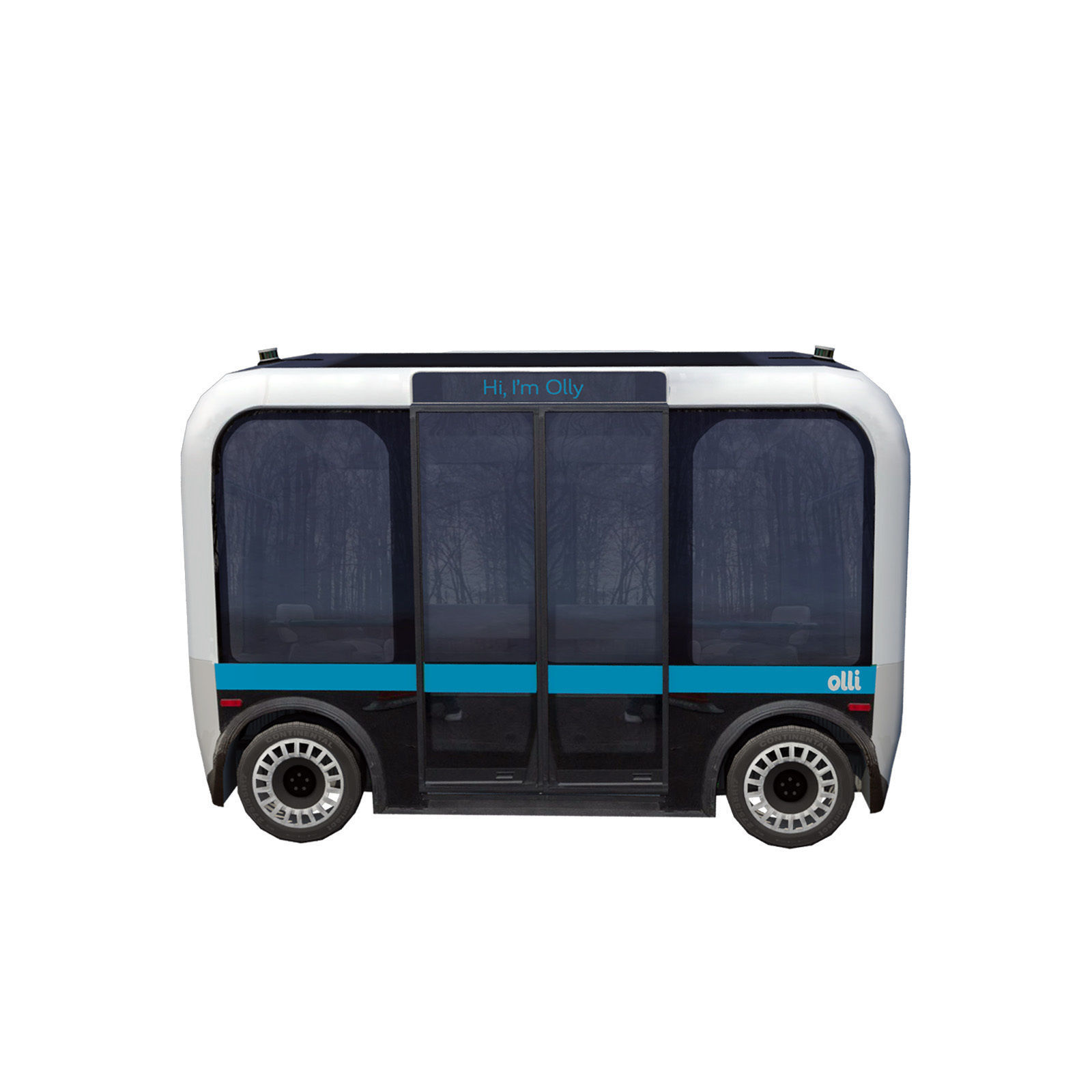 Driverless shuttle Olli low poly model Low-poly 3D model_3