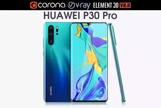 Huawei P30 Pro Aurora 3D model