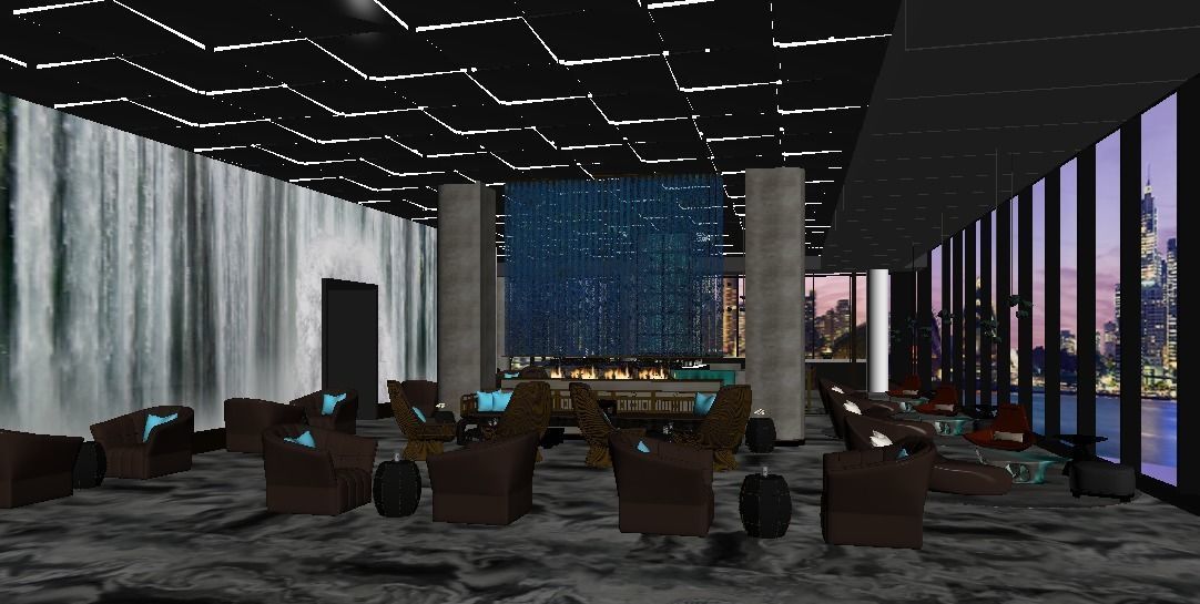 Hotel Bar 3D model_2