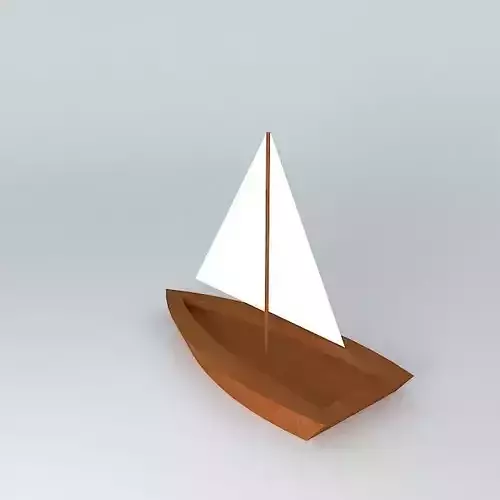 Sailboat wooden with sail Free 3D model Sailboat wooden with sail Free 3D model