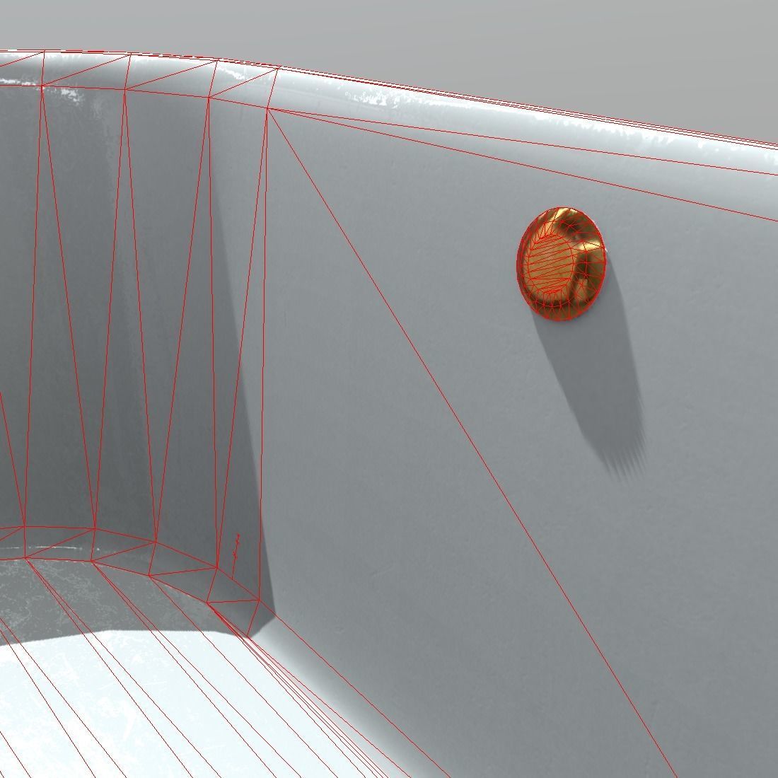 Bathtube bathtub with gold legs Low-poly 3D model_10