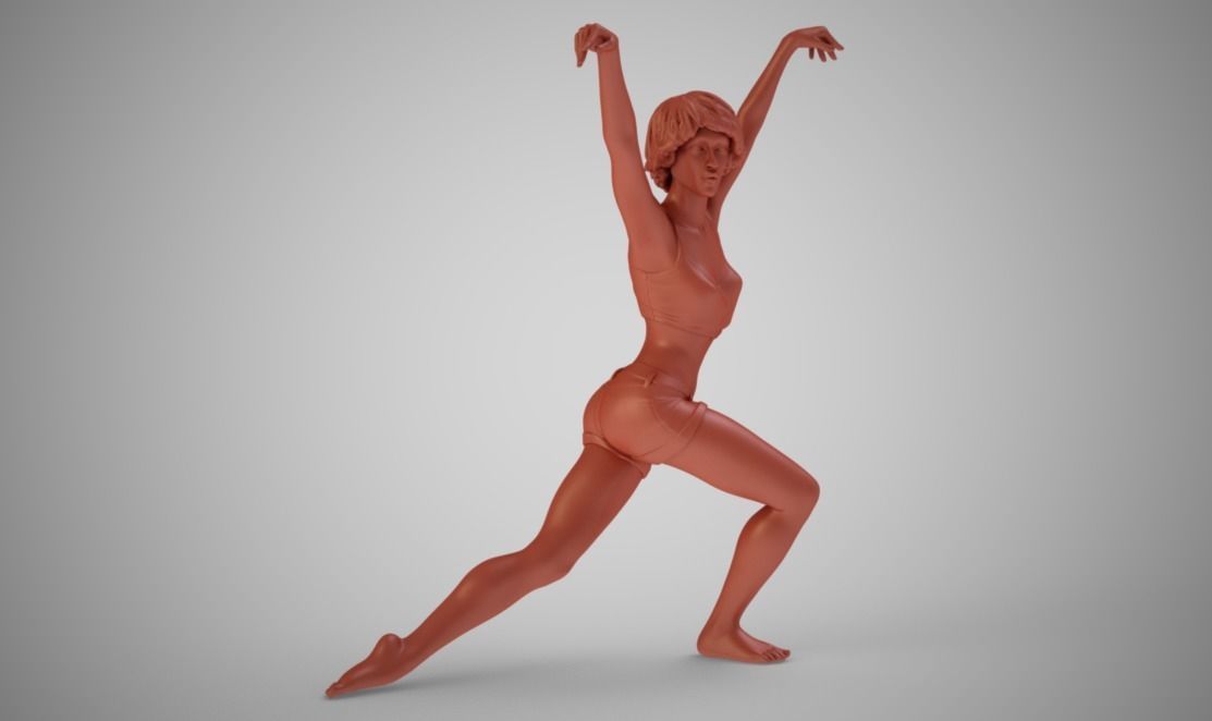 Swanlike woman 3D print model_10