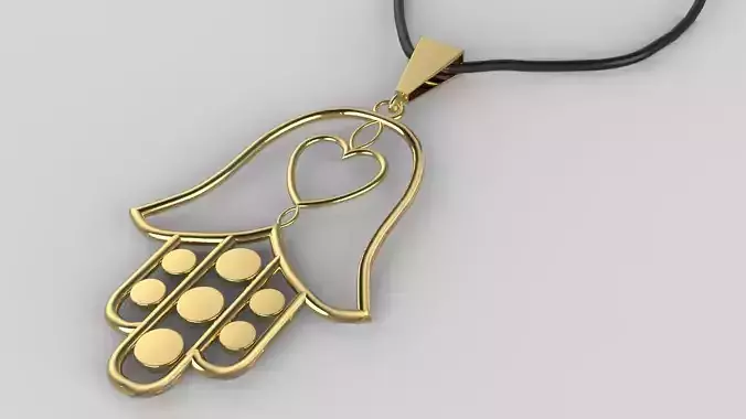 Traditional Moroccan Necklace Khmisa 3D print model