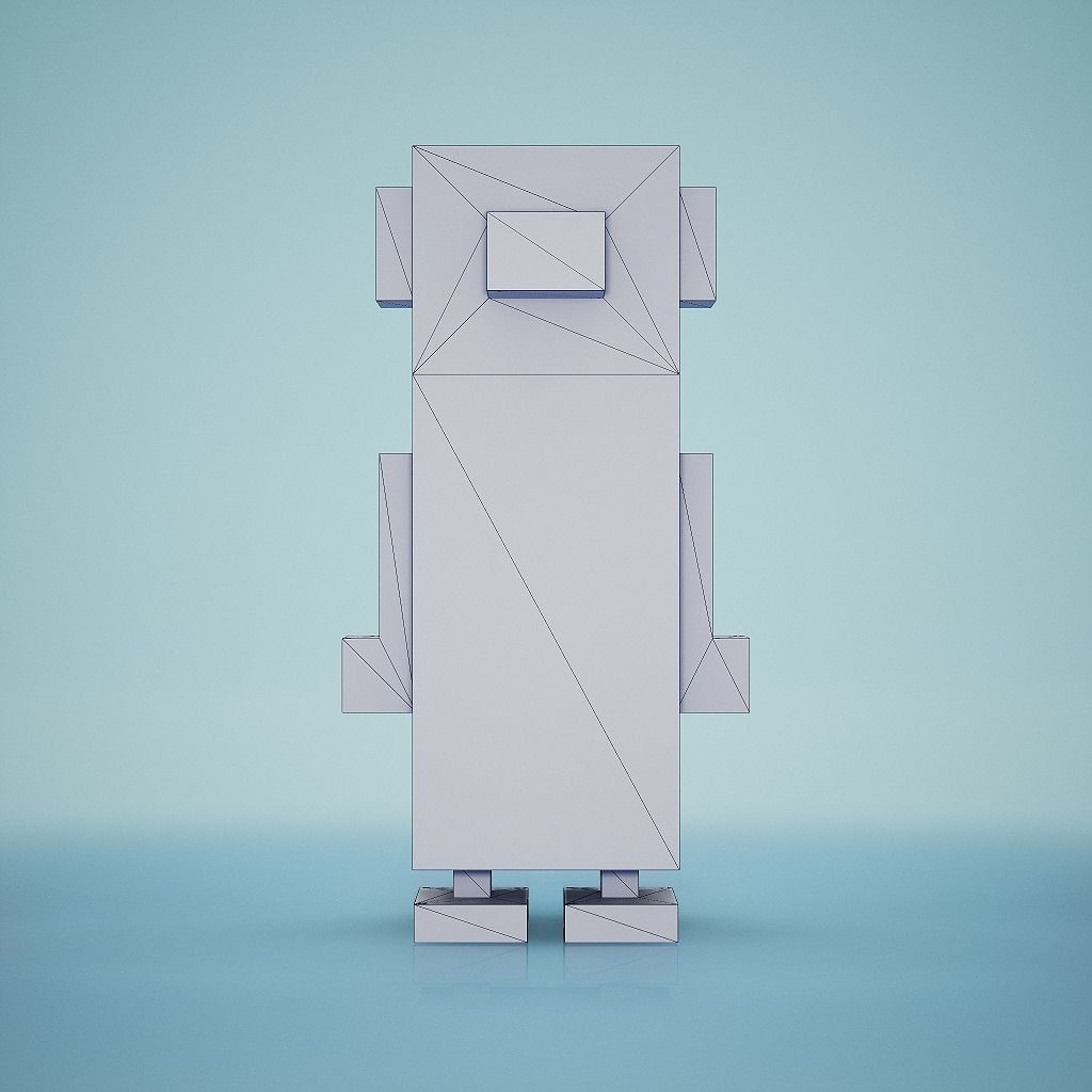 Voxel - Penguin Low-poly 3D model_8