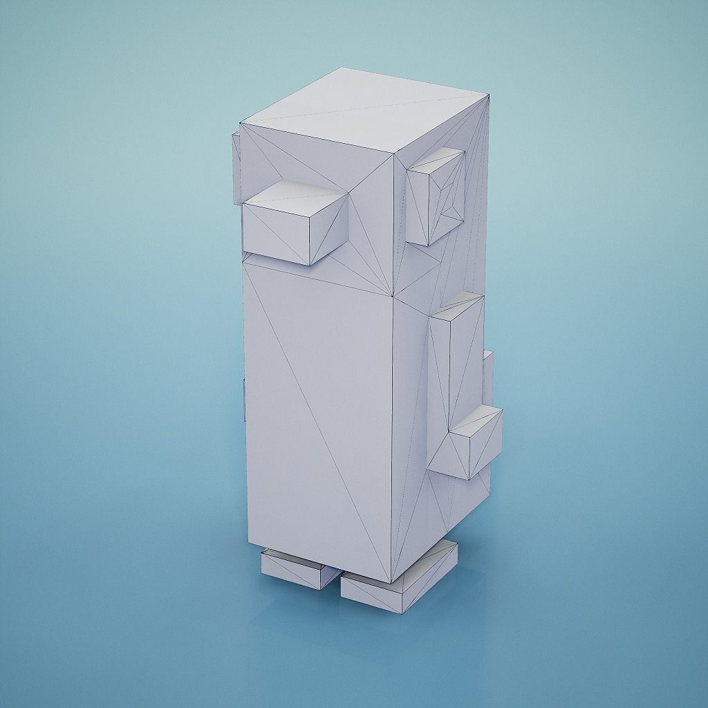 Voxel - Penguin Low-poly 3D model_6