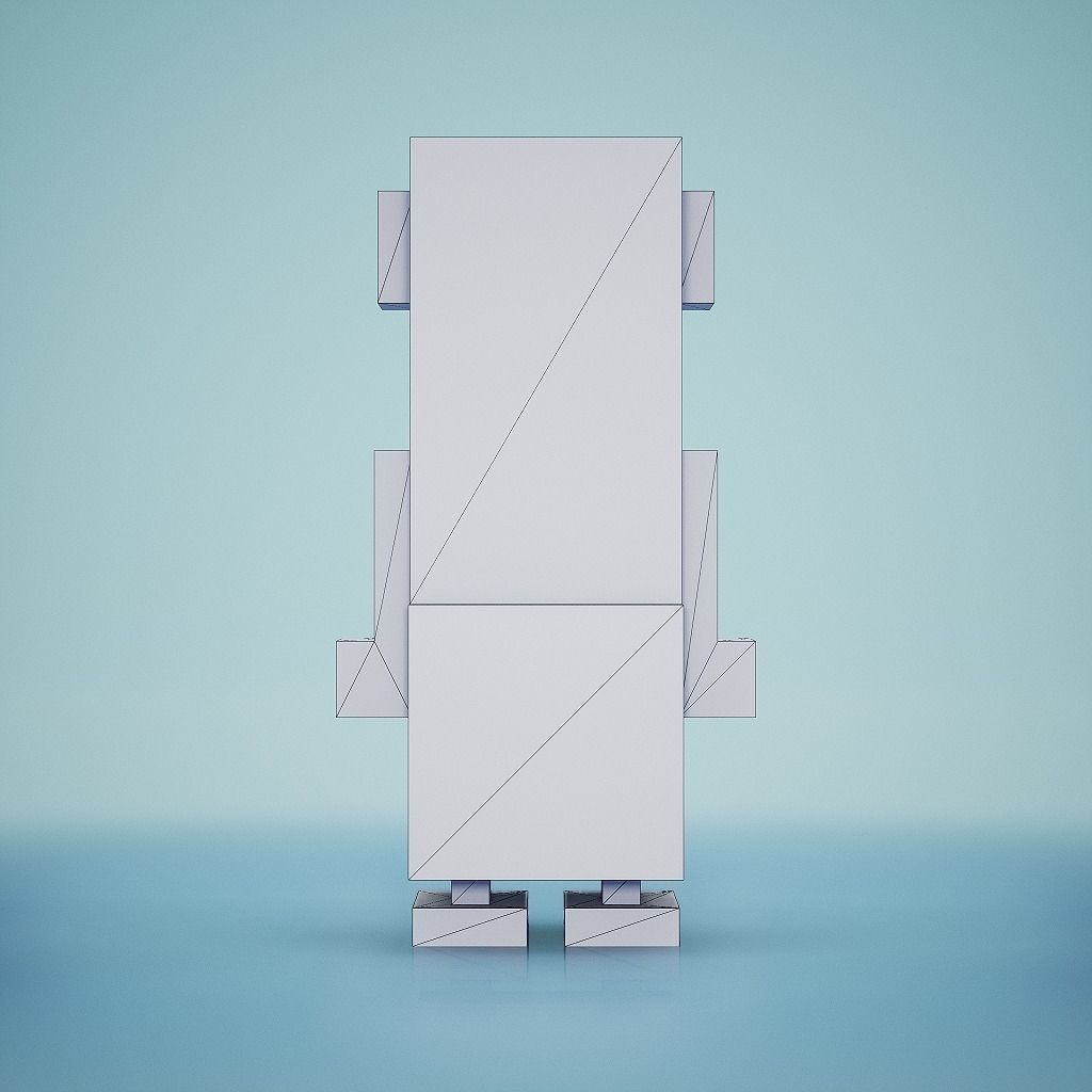 Voxel - Penguin Low-poly 3D model_9
