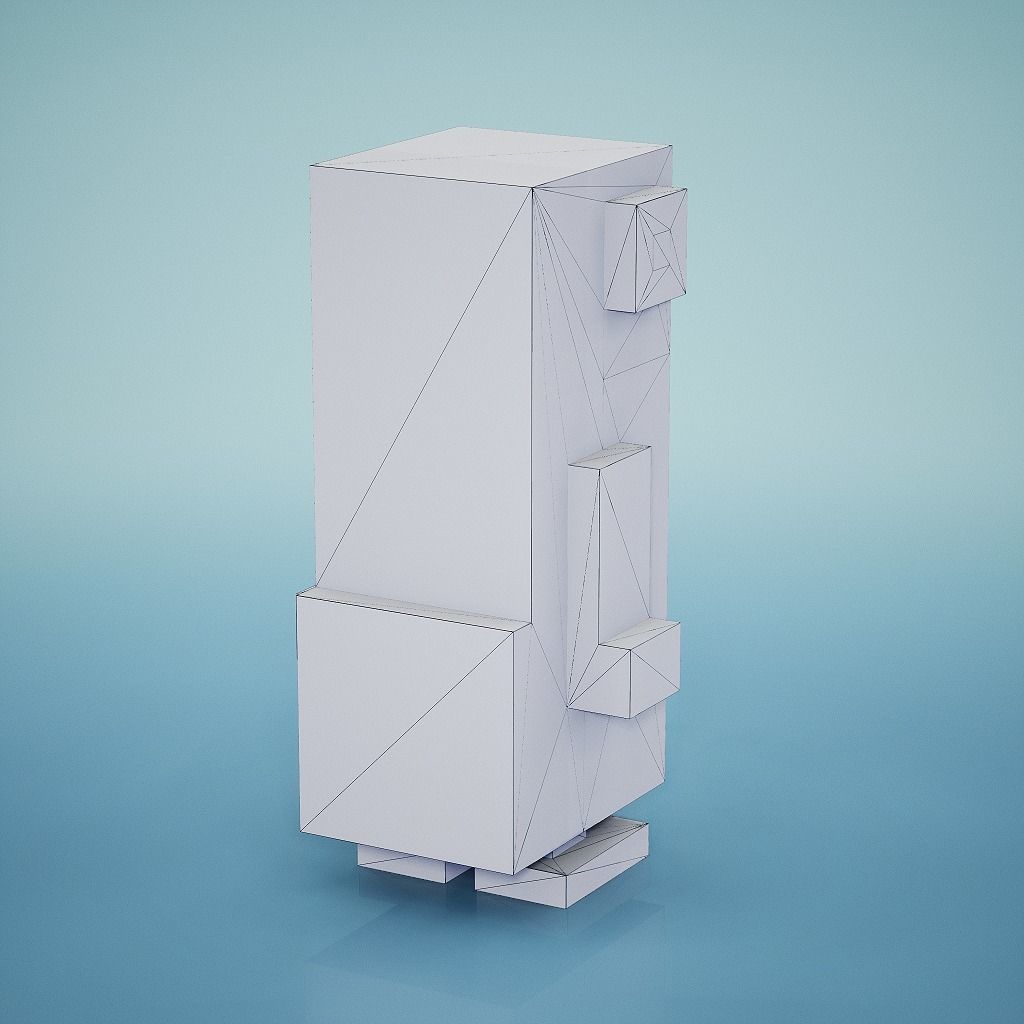 Voxel - Penguin Low-poly 3D model_7
