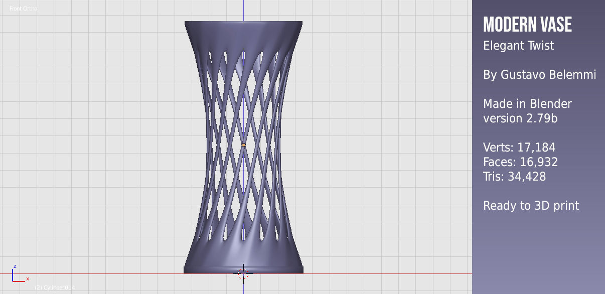 Modern Vase Elegant Twist 3D print model_5