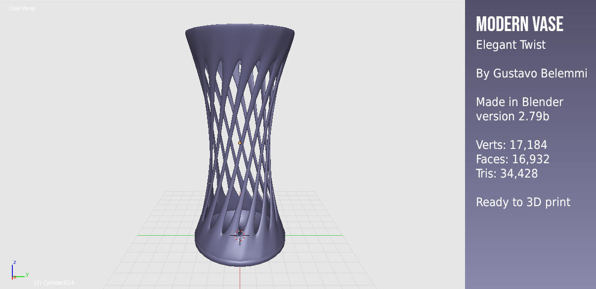 Modern Vase Elegant Twist 3D print model_2