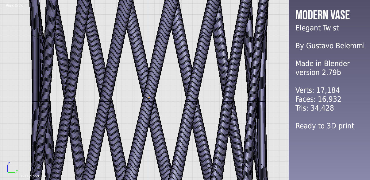 Modern Vase Elegant Twist 3D print model_10