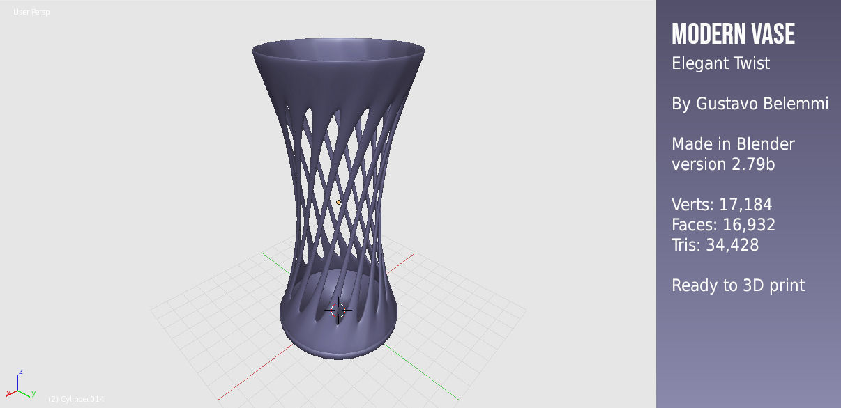 Modern Vase Elegant Twist 3D print model_3