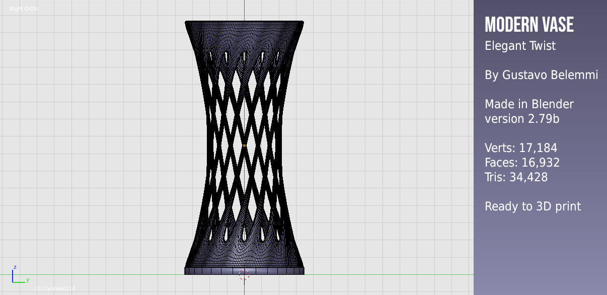 Modern Vase Elegant Twist 3D print model_8