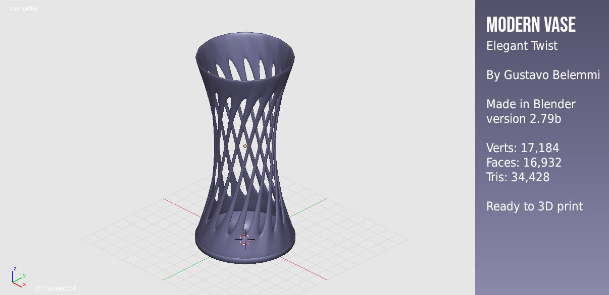 Modern Vase Elegant Twist 3D print model_7