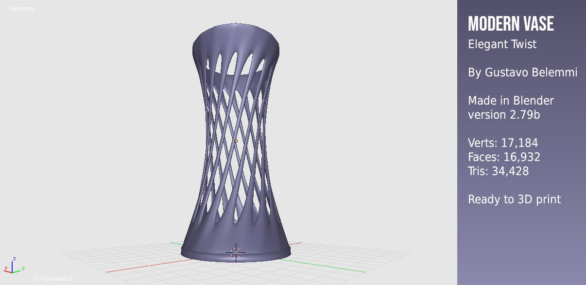 Modern Vase Elegant Twist 3D print model_4