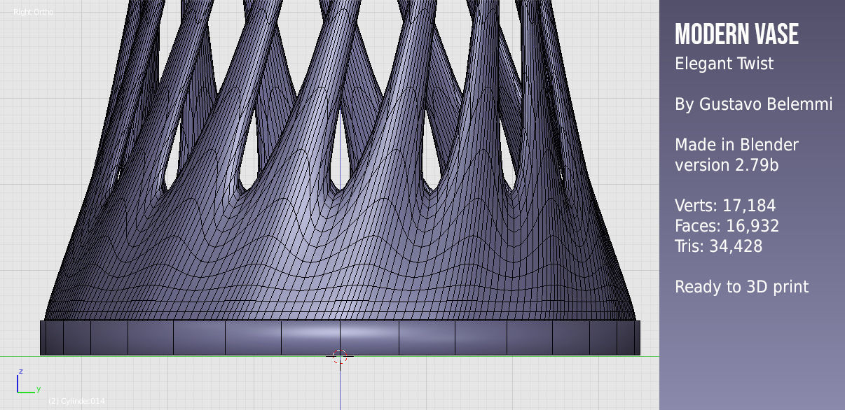 Modern Vase Elegant Twist 3D print model_11