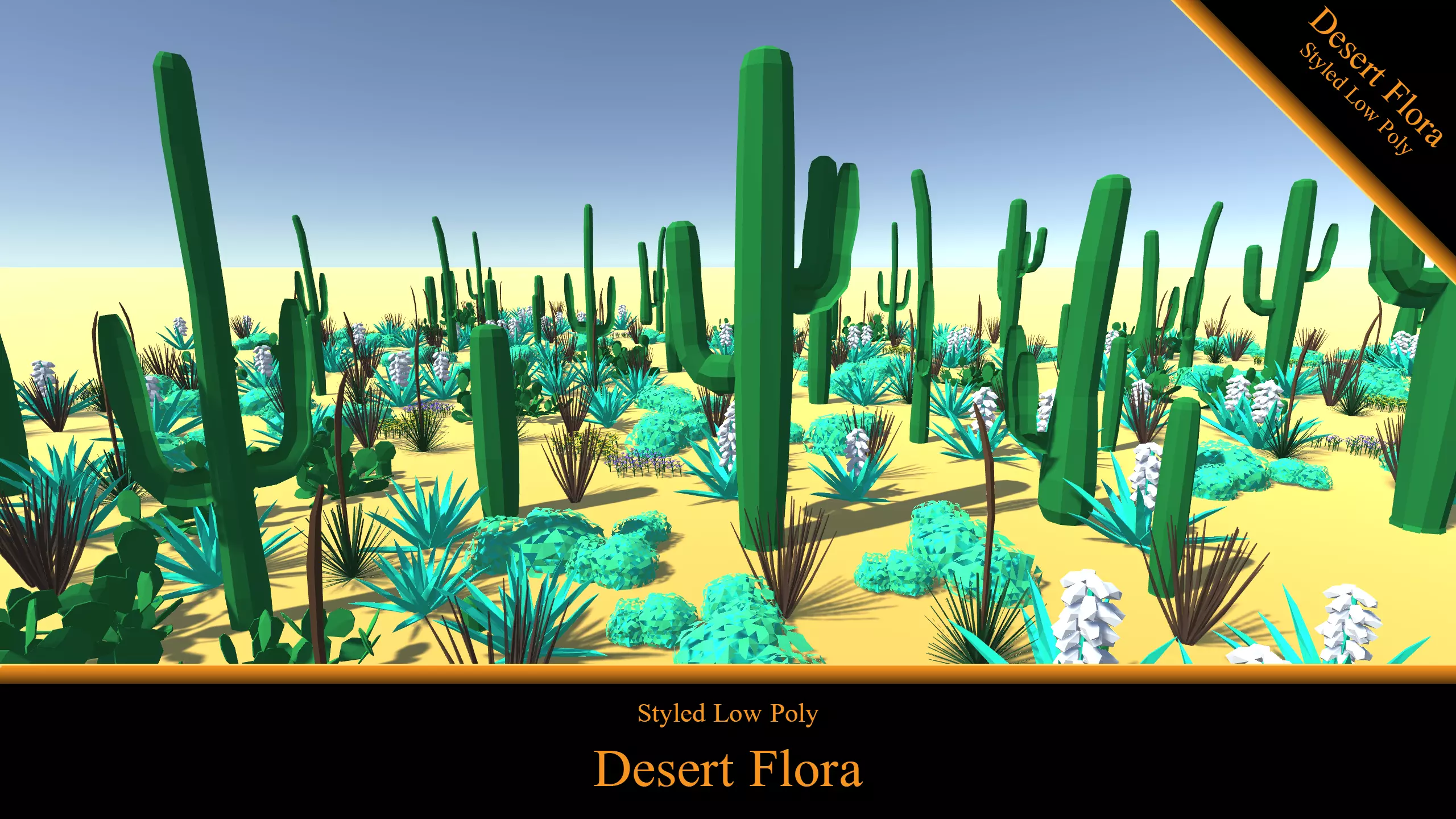 Desert Flora - Styled Low Poly Free low-poly 3D model