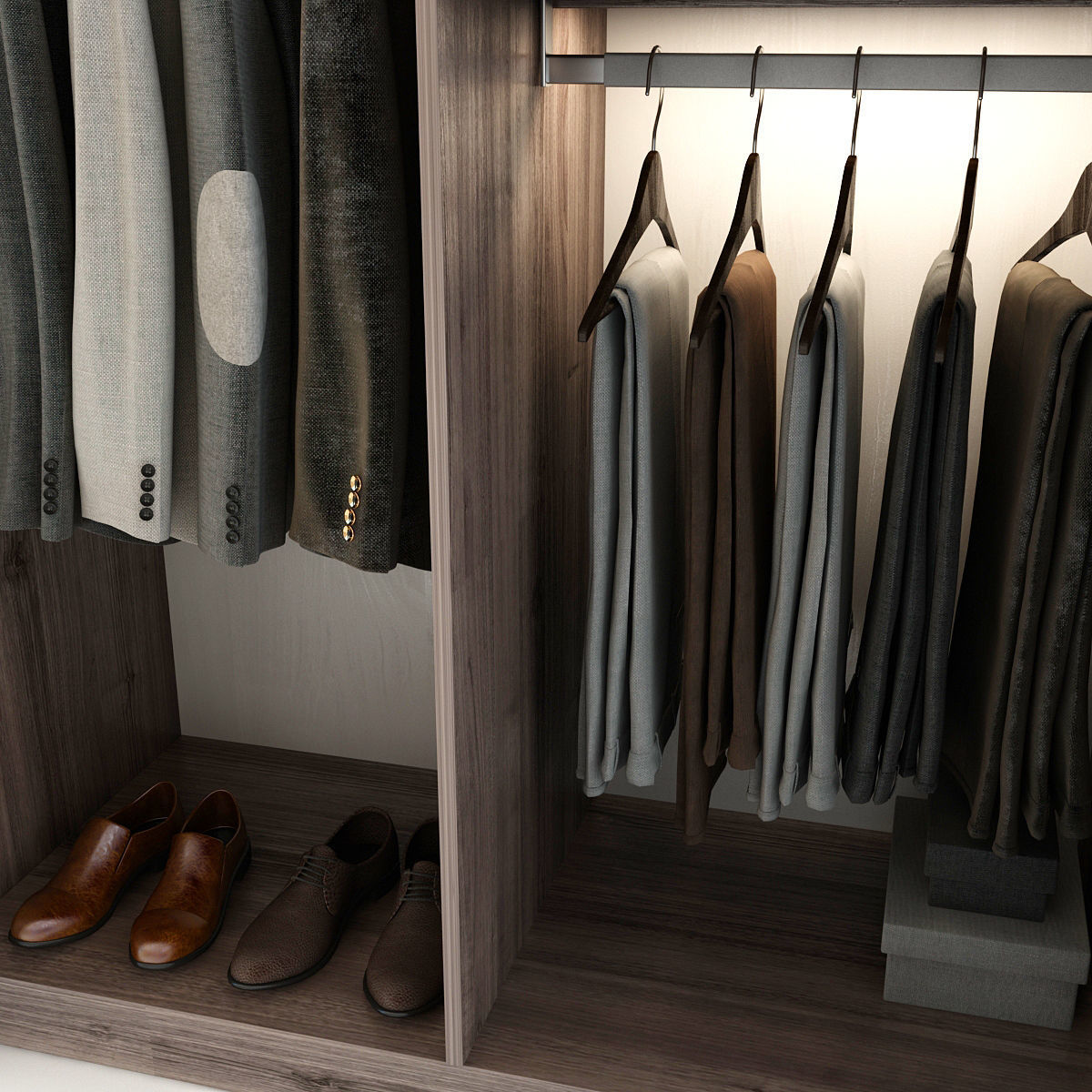 Wardrobe With Clothes 3D model_10