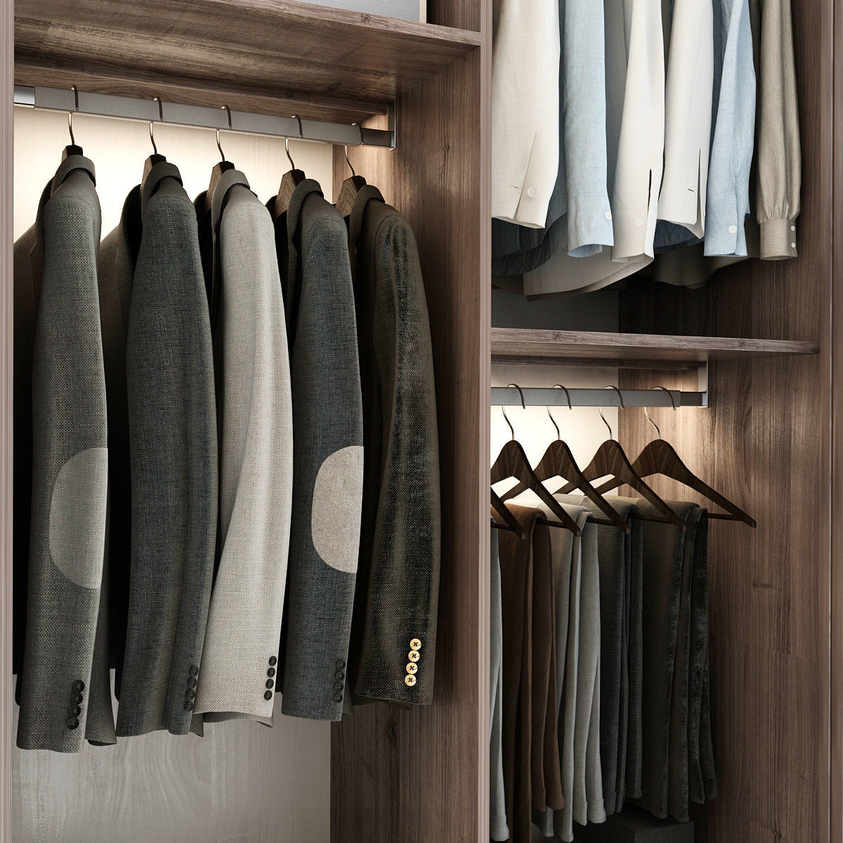 Wardrobe With Clothes 3D model_4