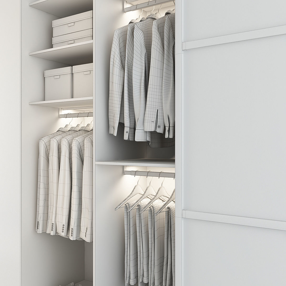 Wardrobe With Clothes 3D model_15