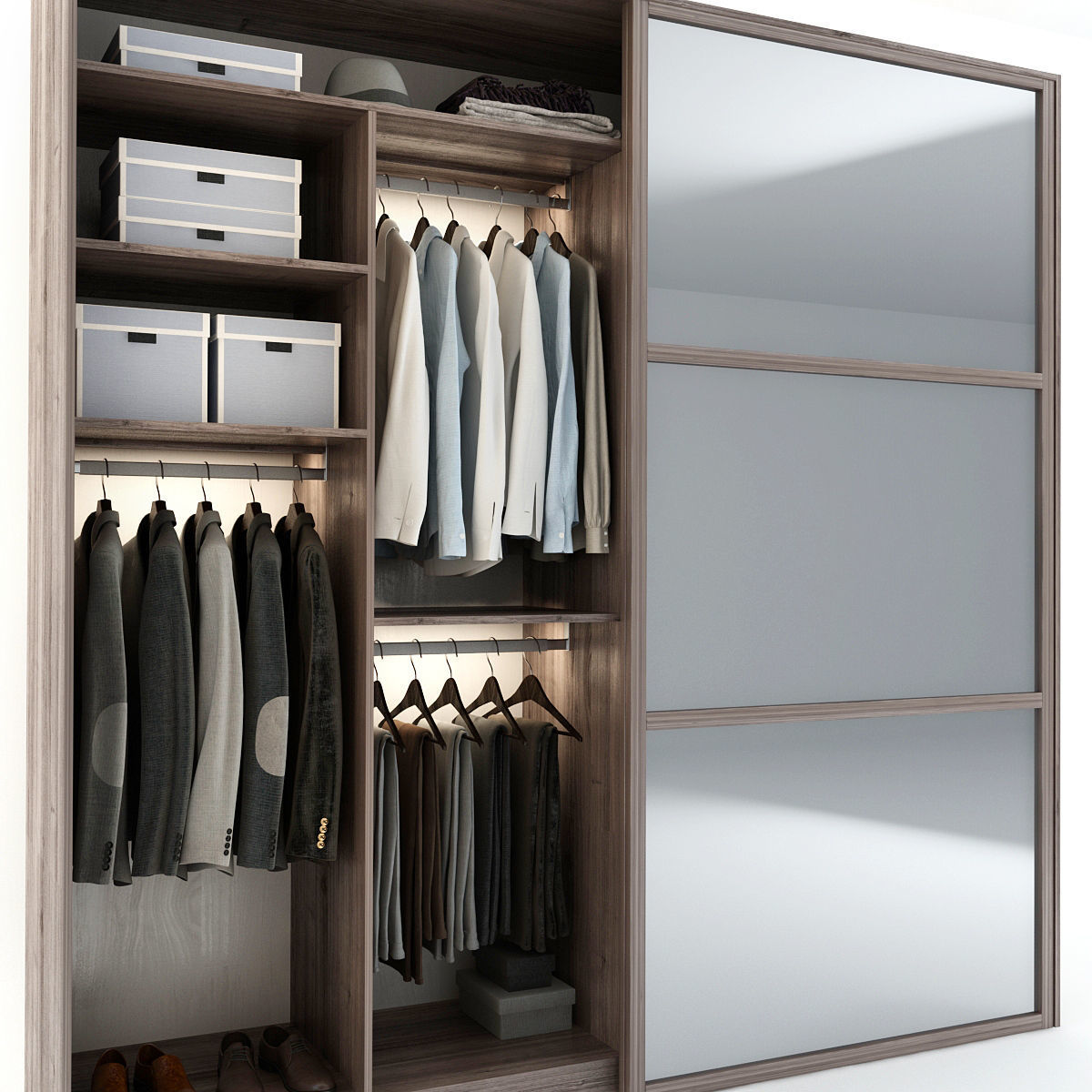 Wardrobe With Clothes 3D model_8