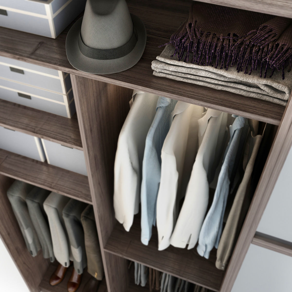 Wardrobe With Clothes 3D model_12