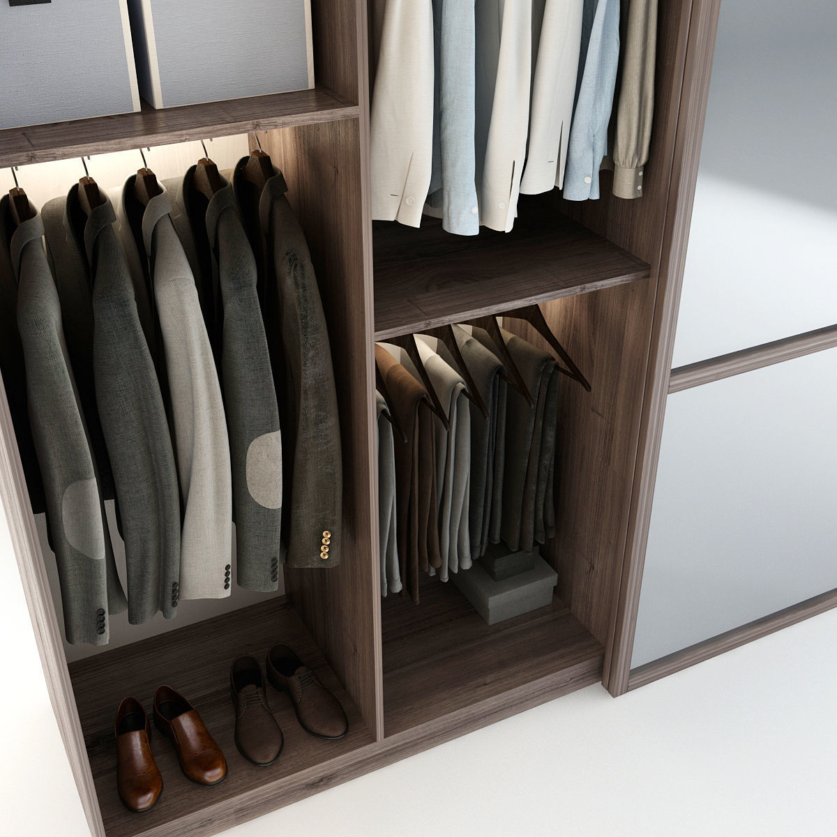 Wardrobe With Clothes 3D model_2