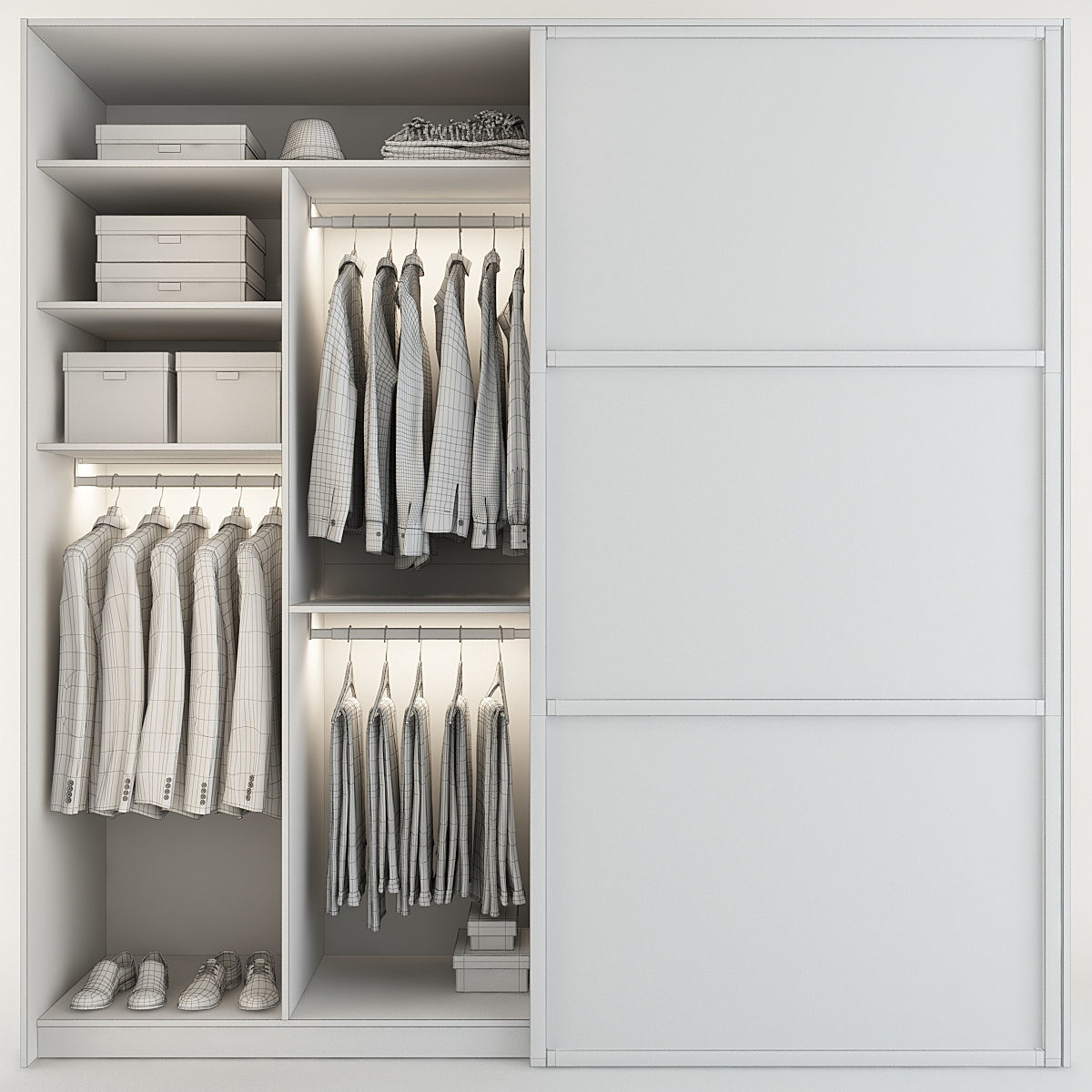 Wardrobe With Clothes 3D model_1