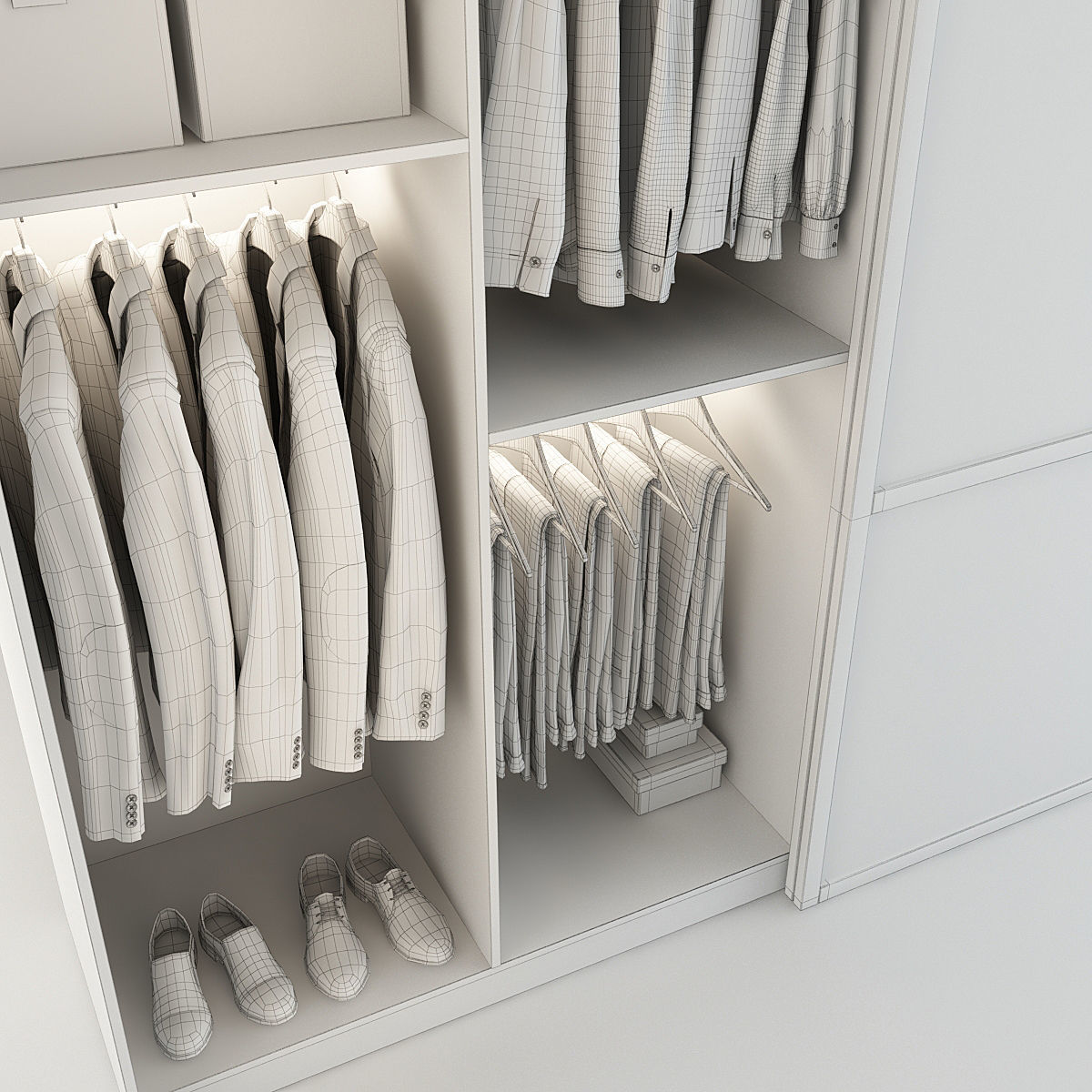 Wardrobe With Clothes 3D model_3