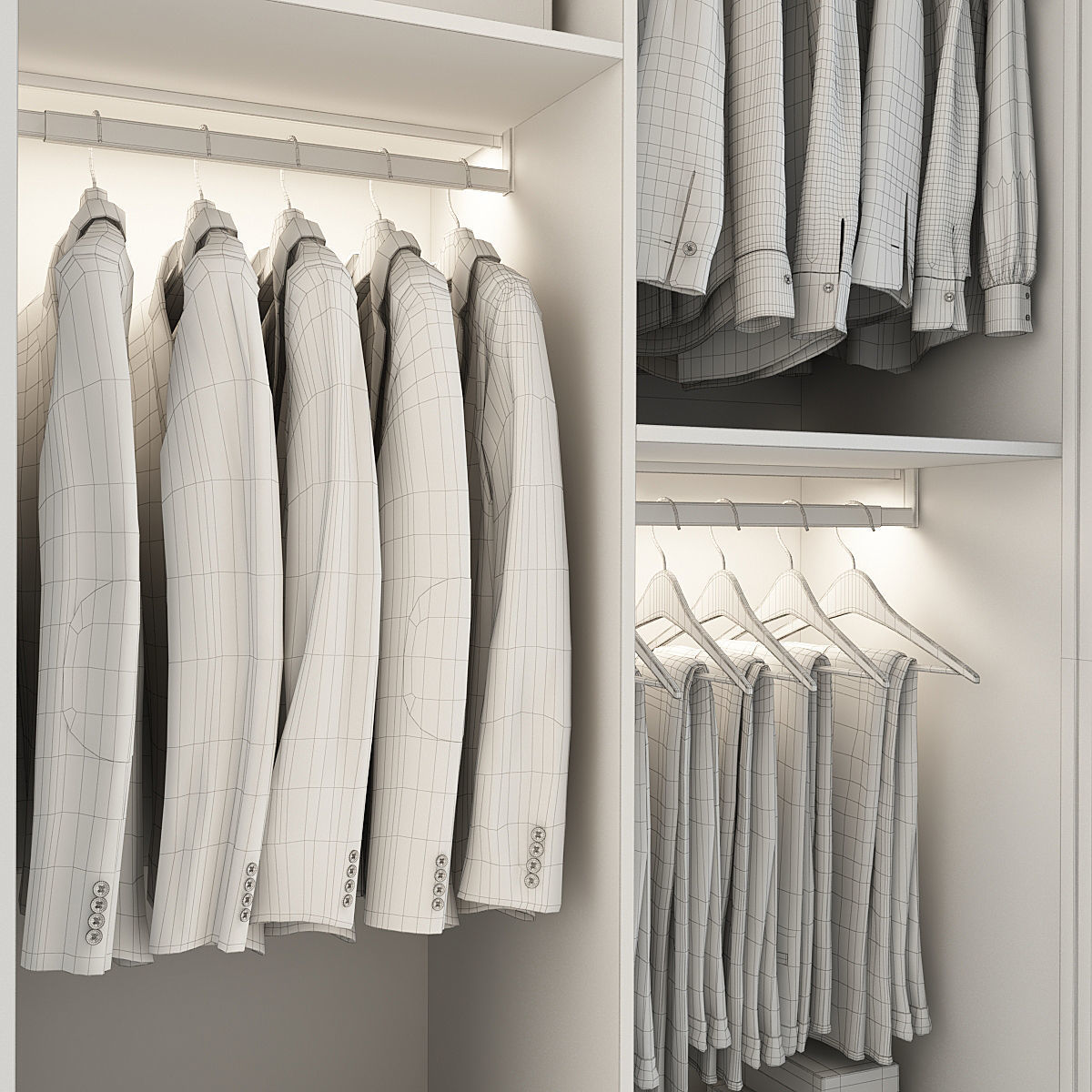 Wardrobe With Clothes 3D model_5