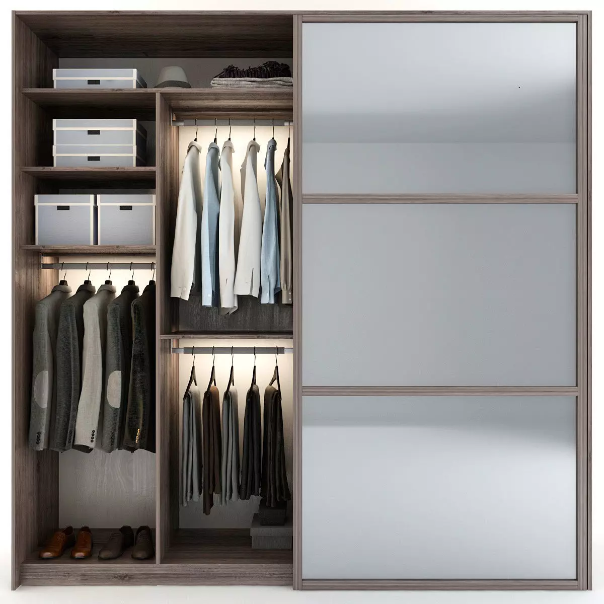 Wardrobe With Clothes 3D model_0