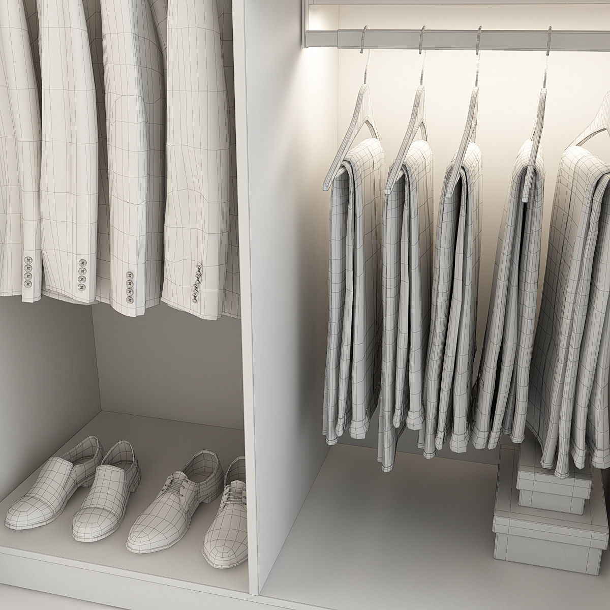 Wardrobe With Clothes 3D model_11