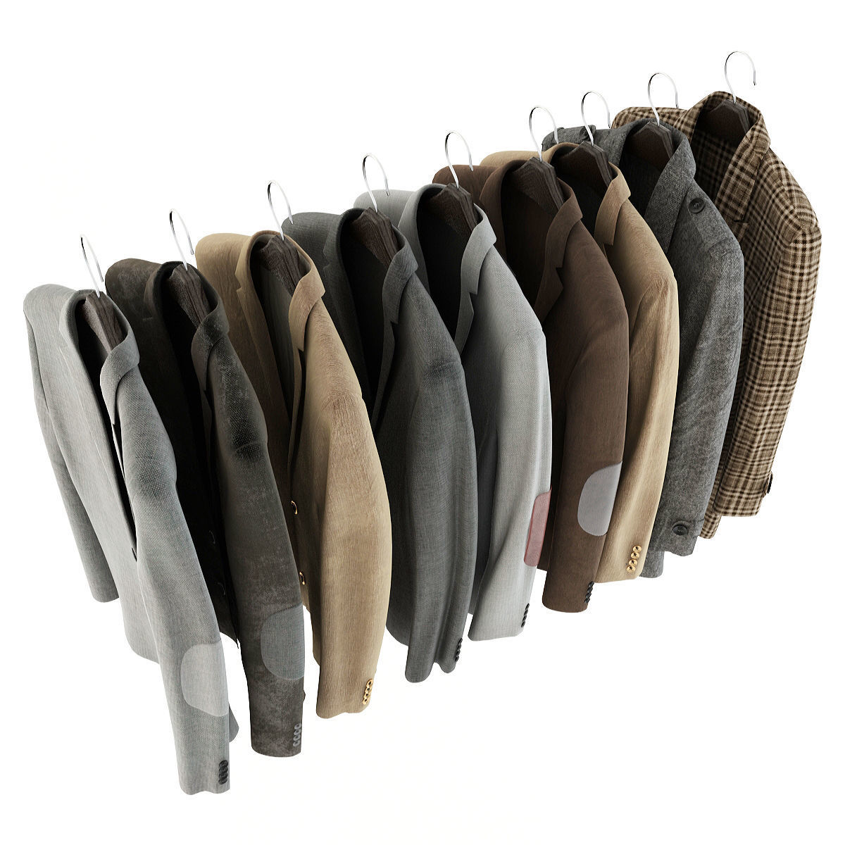 Jackets Set 3D model_7