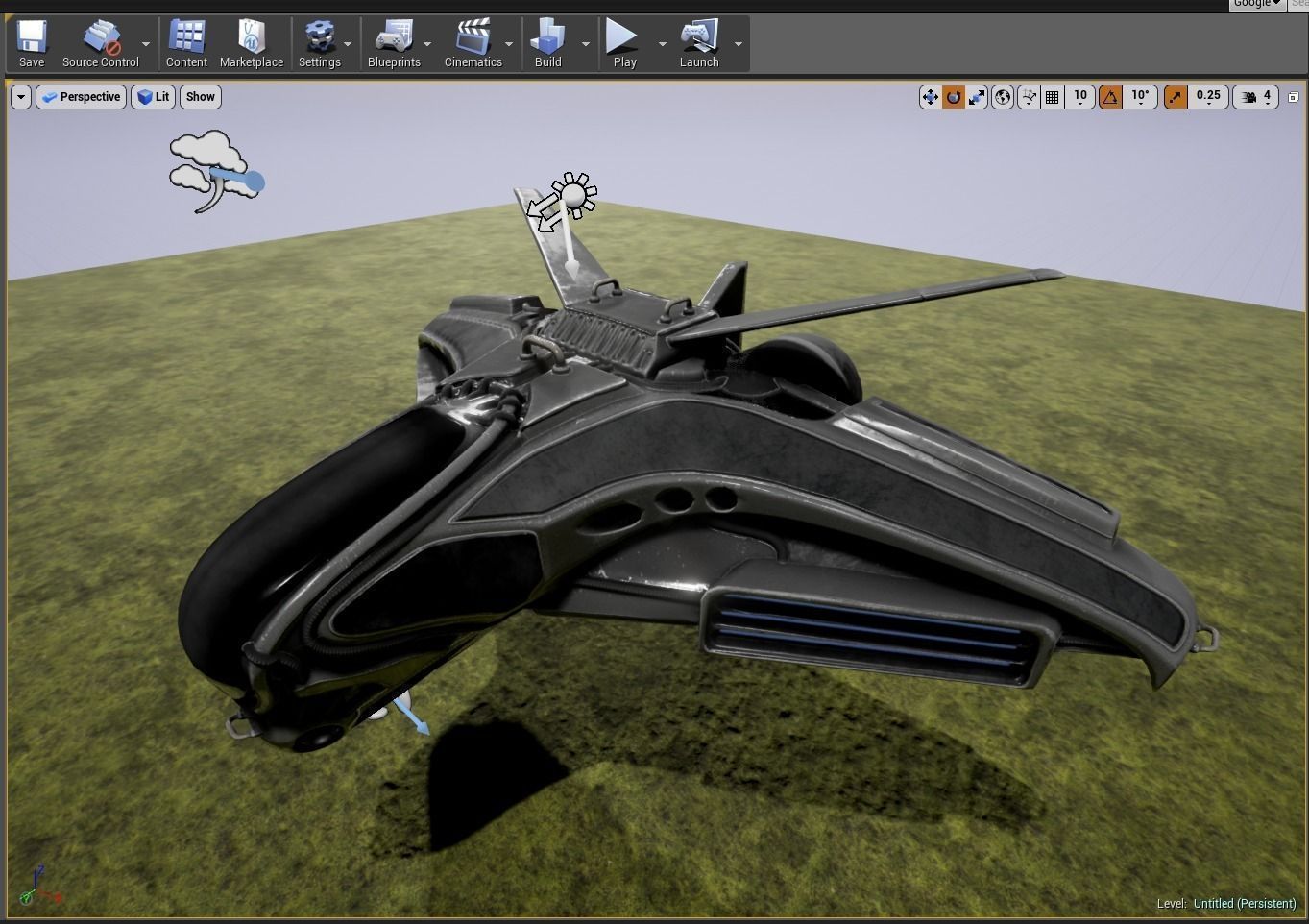 Intergalactic Spaceship Design in Blender Eevee Free low-poly 3D model_4