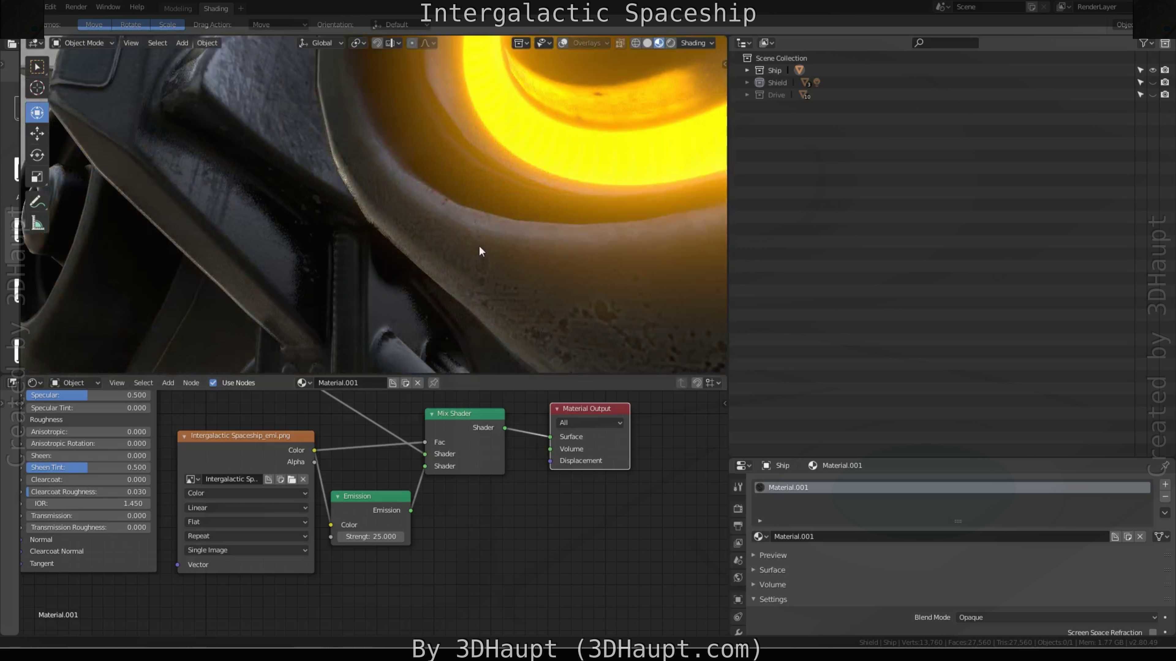 Intergalactic Spaceship Design in Blender Eevee Free low-poly 3D model_53