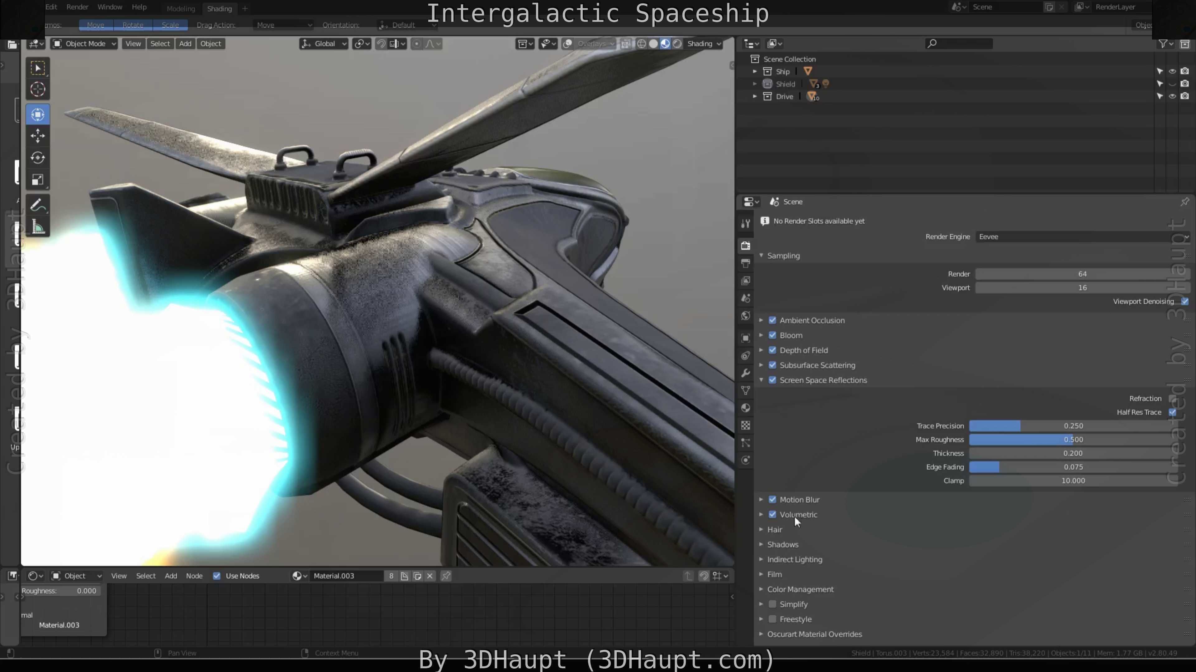 Intergalactic Spaceship Design in Blender Eevee Free low-poly 3D model_79