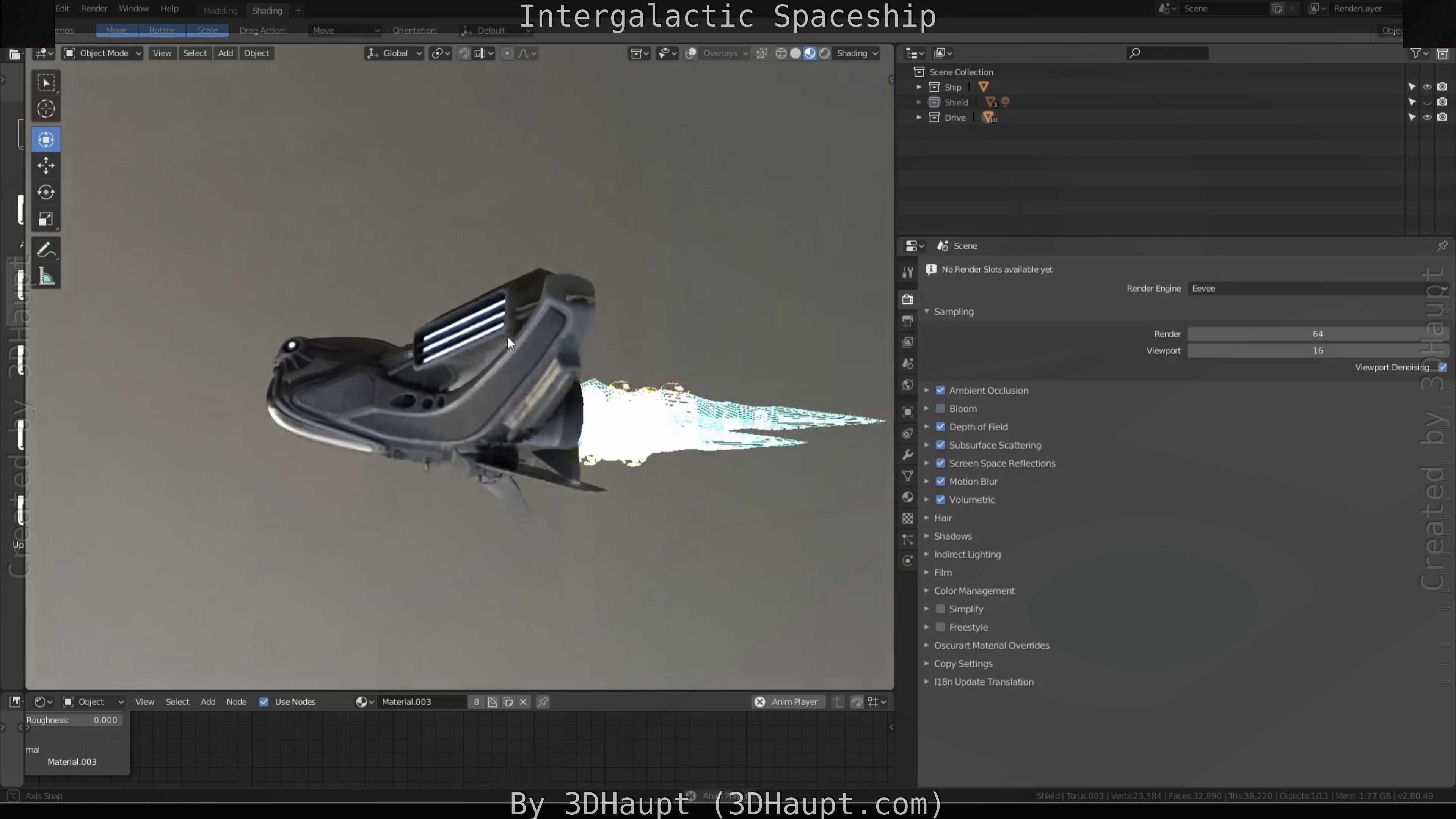 Intergalactic Spaceship Design in Blender Eevee Free low-poly 3D model_91
