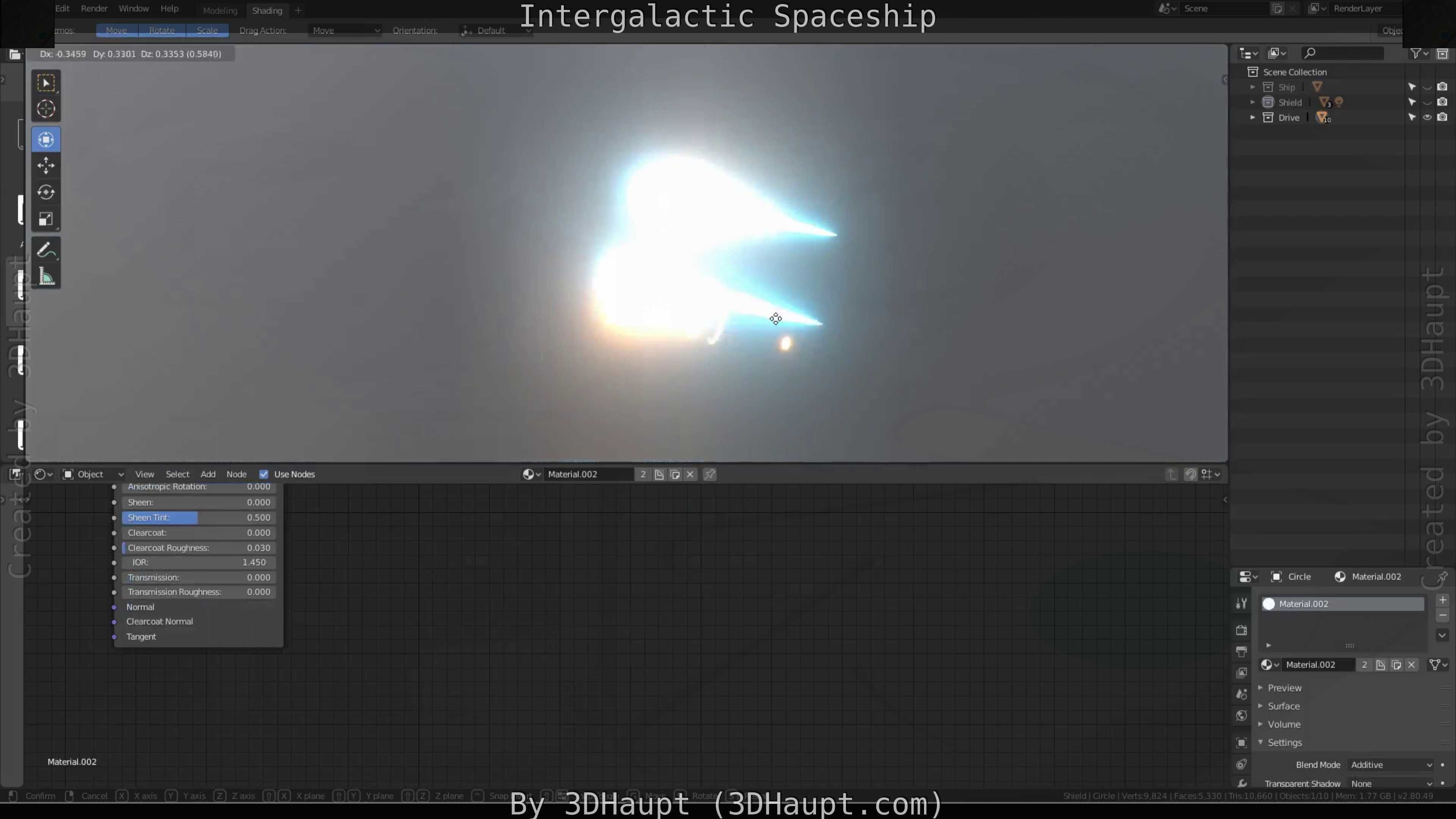 Intergalactic Spaceship Design in Blender Eevee Free low-poly 3D model_67