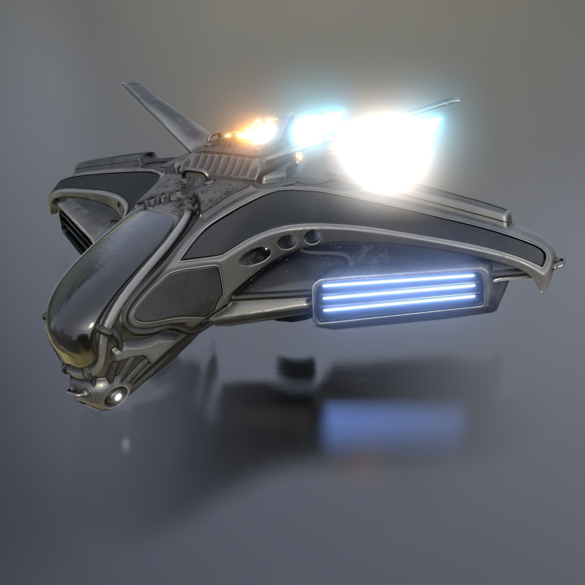 Intergalactic Spaceship Design in Blender Eevee Free low-poly 3D model_3