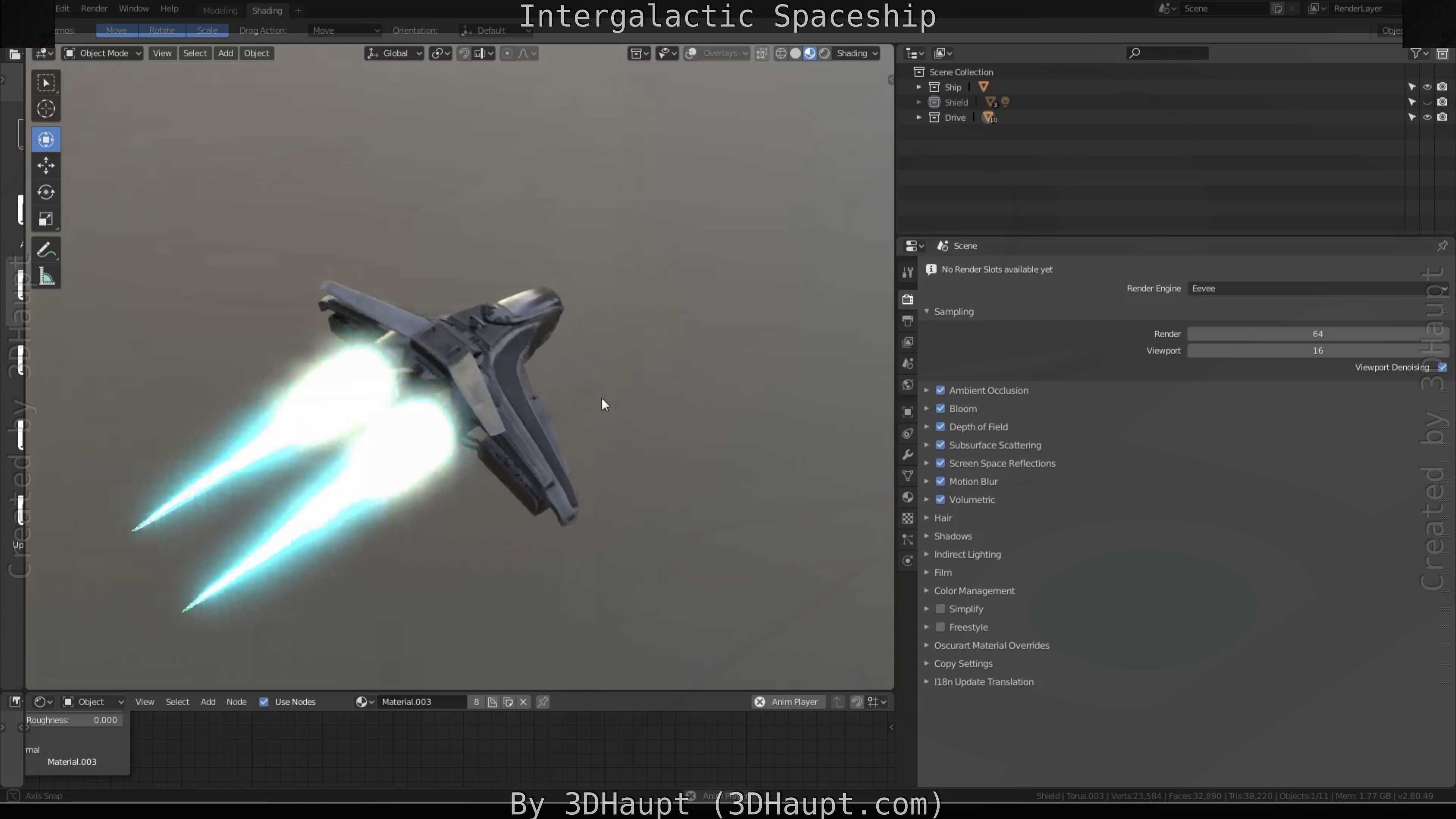 Intergalactic Spaceship Design in Blender Eevee Free low-poly 3D model_74