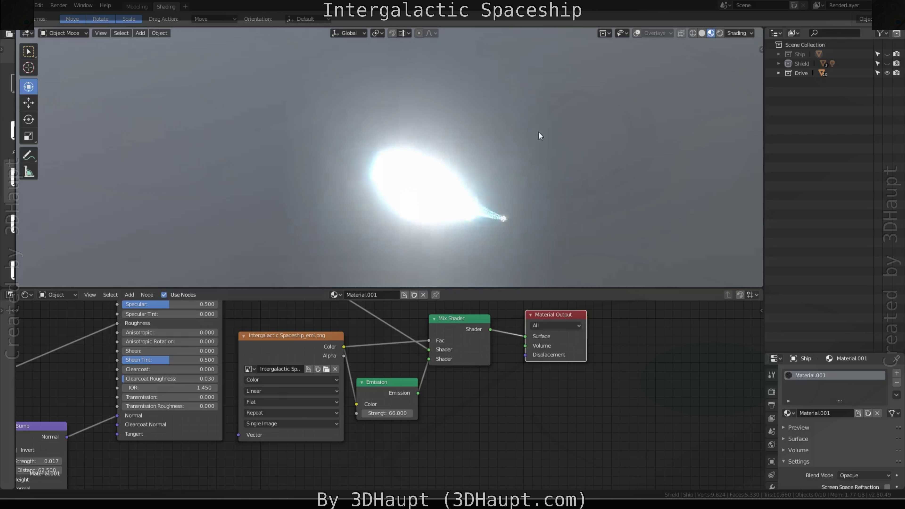 Intergalactic Spaceship Design in Blender Eevee Free low-poly 3D model_60