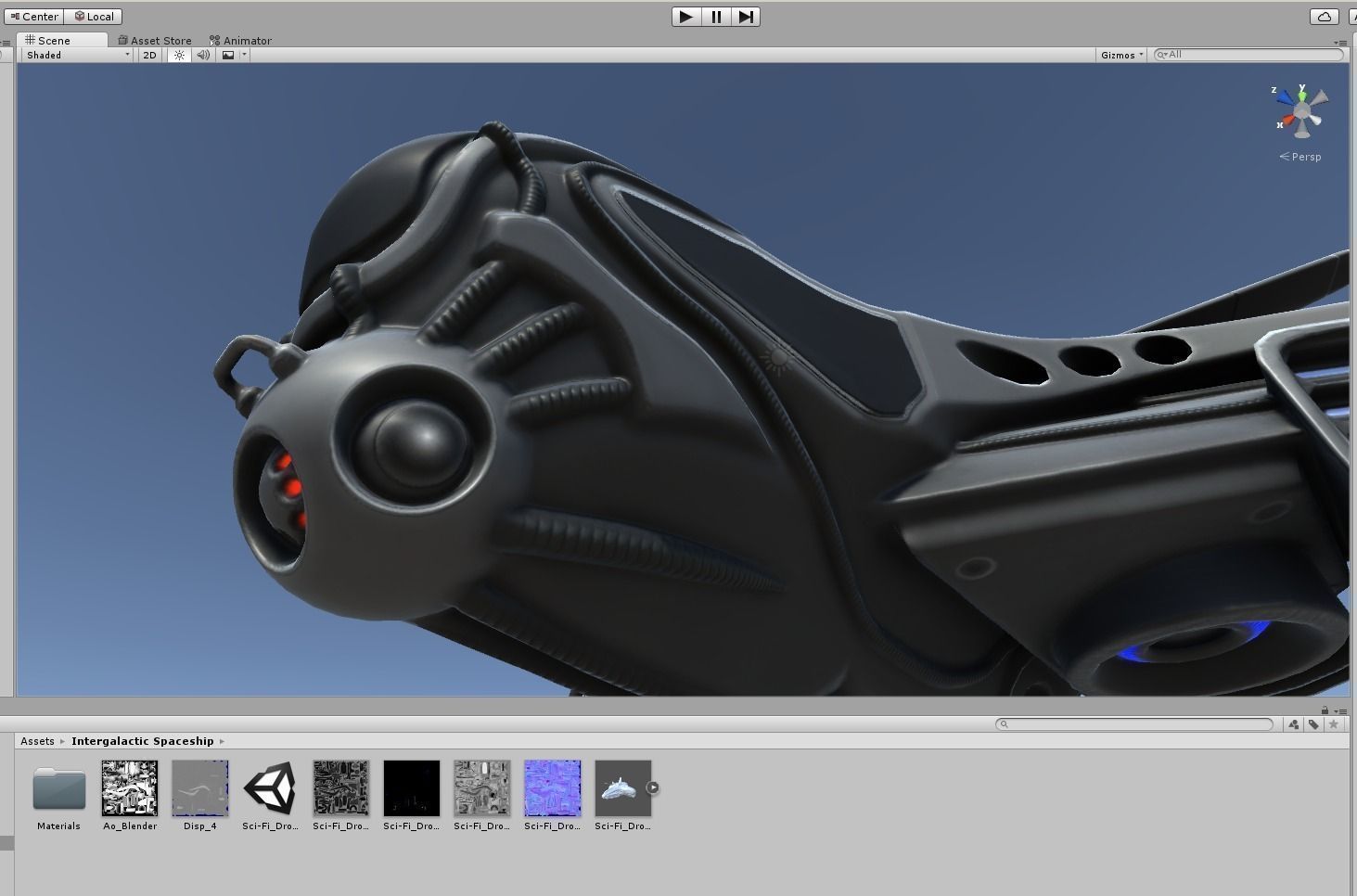 Intergalactic Spaceship Design in Blender Eevee Free low-poly 3D model_6