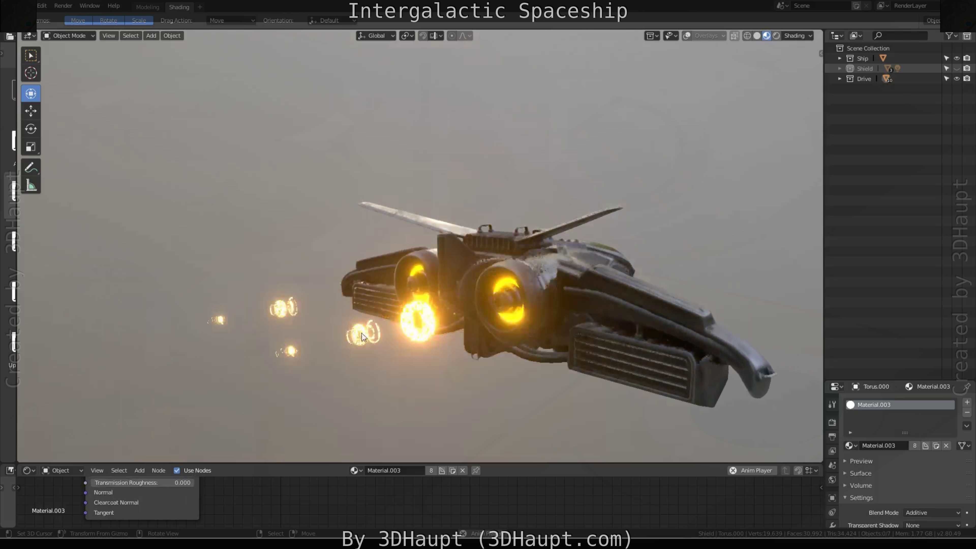Intergalactic Spaceship Design in Blender Eevee Free low-poly 3D model_52